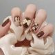 【109】Brown Checkerboard Nail Art Shiny Grid Patterns & DIY Mellow Accessories