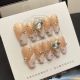 【111】Wearable Manicure Finished Nail Stickers Summer New High-Grade Sense Medium-Long French Manicure