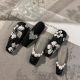 【160】Black Rose Nail Art Shiny Flower Patterns & DIY Mysterious Accessories
