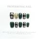 【382】Dark Green Argyle Nail Art Shiny Grid Patterns & DIY Cool Accessories