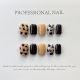 【436】Caramel Leopard Nail Kit Shiny Leopard Patterns & DIY Warm Accessories