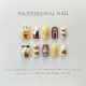 【570】Hand-Painted Cartoon Nail Kit Shiny Cartoon Patterns & DIY Playful Accessories