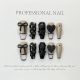 【598】Checkerboard Bear Nail Kit Shiny Grid Patterns & DIY Cute Accessories