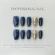 【616】Indigo Cat Eye Nail Kit Shiny Cat Eye Polish & DIY Cool Accessories