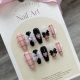 【739】Pink Check Girl Nail Kit Shiny Grid Patterns & DIY Sweet Accessories