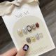 【818】Coffee Color Argyle Nail Kit Shiny Grid Patterns & DIY Mellow Accessories