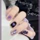 【927】Purple Checkerboard Nail Art Shiny Grid Patterns & DIY Cool Accessories