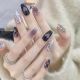 【966】Purple Checkerboard Nail Art Shiny Grid Patterns & DIY Cool Accessories