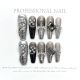【1154】Dark Style Gradient Nail Art Shiny Dark Tones & DIY Edgy Accessories