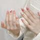 【1223】Pink Camellia Nail Kit Shiny Flower Patterns & DIY Romantic Accessories