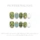 【1284】Gray Green Leopard Nail Kit Shiny Leopard Patterns & DIY Cool Accessories