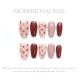 【1319】Burgundy Plaid Nail Kit Shiny Grid Patterns & DIY Romantic Accessories