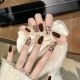 【1337】Burgundy Leopard Nail Art Shiny Leopard Patterns & DIY Red Accessories