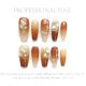 【1403】Ice Transparent Warm Orange Nail Kit Shiny Orange Tones & DIY Fresh Accessories