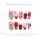 【1410】Red White Diamond Grid Nail Art Shiny Grid Patterns & DIY Bold Accessories