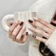 【1414】Milk White Caramel Nail Kit Shiny Neutral Tones & DIY Mellow Accessories
