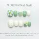 【1434】Green Bud Nail Kit Shiny Green Tones & DIY Fresh Accessories