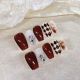 【1474】Hand-Painted Argyle Nail Art Shiny Grid Patterns & DIY Elegant Accessories