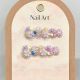 【1593】Sweet Cherry Blossom Nail Kit Shiny Flower Patterns & DIY Romantic Accessories