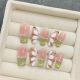 【Multi-Nail Type】French Ice Flower Nail Kit Shiny Ice Patterns & DIY Classic Accessories