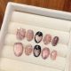 【1664】Pink Heart Cat Eye Nail Art Shiny Cat Eye Polish & DIY Romantic Accessories