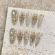 【1713】Court Gold Foil Nail Kit Shiny Gold Flakes & DIY Royal Accessories