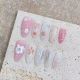 【1775】Blush Hand-Painted Nail Art Shiny Soft Tones & DIY Artistic Accessories