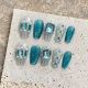【1822】Ice Blue Sea Nail Kit Shiny Blue Tones & DIY Fresh Accessories