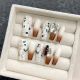 【1858】Melaleuca Hand-Painted Nail Kit Shiny Warm Tones & DIY Artistic Accessories