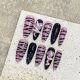 【1914】Hot Girl Zebra Stripes Nail Art Shiny Striped Patterns & DIY Bold Accessories