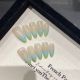 【2073】Vital Blue-Green Nail Art Shiny Green-Blue Tones & DIY Fresh Accessories