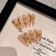 【2162】Golden Wheat Ear Nail Kit Shiny Wheat Patterns & DIY Harvest Accessories