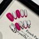 【2413】Leather Pink Leopard Nail Kit Shiny Leopard Patterns & DIY Soft Tones