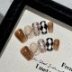 【2270】Black Sugar Roasted Milk Nail Kit Shiny Brown Tones & DIY Sweet Accessories
