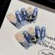 【2423】Denim Blue Nail Kit Shiny Blue Tones & DIY Casual Accessories