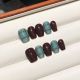 【2469】Haze Blue Color Block Nail Kit Shiny Blue Tones & DIY Contrast Accessories