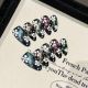 【104】Shadow Flower Charm Nail Art Shiny Dark Patterns & DIY Romantic Accessories