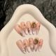 【2068】Golden Magic Mirror Flower Nail Kit Shiny Flower Patterns & DIY Fantasy Accessories
