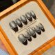 【2430】Black Cat Eye French Nail Kit Shiny Cat Eye Polish & DIY French Tips