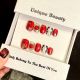 【2646】Red Medusa Nail Art Shiny Snake Patterns & DIY Bold Accessories