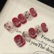【2707】Cold Winter Plum Nail Kit Shiny Plum Patterns & DIY Elegant Accessories