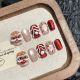 【2723】Red Lion Dance Nail Kit Shiny Lion Patterns & DIY Festive Accessories