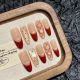 【2705】Plaid French Nail Kit DIY Grid Patterns & Shiny Classic Accessories