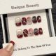 【2787】New Year Short Nails Nail Kit Shiny Gold Patterns & DIY Lucky Accessories