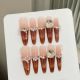 【723】Tea Brown Oolong Nail Art Shiny Brown Patterns & DIY Mellow Accessories
