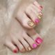 【B74】12-Piece Toe Nails Shiny Toe Patterns & DIY Pretty Kits