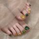 【B75】12-Piece Toe Nails Shiny Toe Art & DIY Cute Accessories
