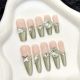 【704-713】Olive Green Gem Nail Kit Shiny Gemstone Decor & DIY Green Accessories