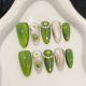 【2419-1318】Emerald Brilliance Nail Art DIY Green Gem Patterns & Shiny Accessories