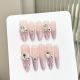914 917 Purple cat eye shell handmade removable nail patch for wearing nail art